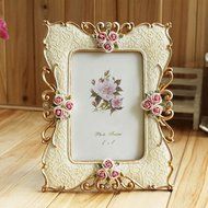 Spritech(TM) Everyday Life Wedding Photo Resin Picture Frame With Elegant Flower N17