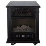 Della Portable Electric Fireplace Stove Flame Heater w/ Remote Control, 1500-Watt, Black N4