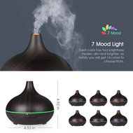 Victsing 150ml Mini Ultrasonic Aroma Essential Oil Diffuser, Wood Grain Cool Mist Humidifier for Office Home Study... N2