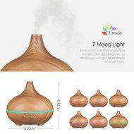 Victsing 150ml Mini Ultrasonic Aroma Essential Oil Diffuser, Wood Grain Cool Mist Humidifier for Office Home Study... N3