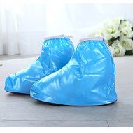 Spritech(TM) Children's Waterproof Rain Shoes Cover Reusable Boots Flat Overshoes Rain Gear Blue M