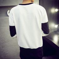 Spritech(TM) Men's Fashion Comfort Winter Space Cotton Hoodie Round Collar Pullover Sweatshirt Navy XXL N3