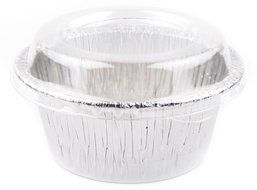 Mini Disposable Aluminum Foil Cups 3-1/8" for Muffin Cupcake Custard Baking Bake with Lid, 450 Set.