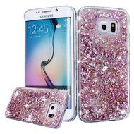 Galaxy S6 Edge Case,Galaxy S6 Edge Liquid Cover,PHEZEN Christmas Tree Santa Claus Design Cool Quicksand Moving... N14