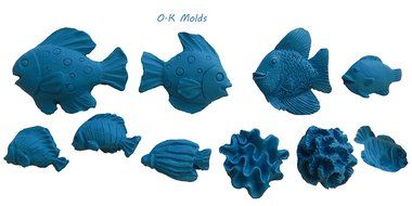O.K Molds silicone decorating fondant gompaste supply fish series M4835 N2