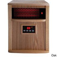 Electric Space Heater Infrared Heat 1500 Watt Portable Color Oak Heats up to 1000 Sf N3
