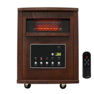 Ainfox 1500W Wood Cabinet Heater Portable Fireplace with Movable Wheels Remote Control N6