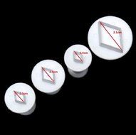 Autek 4PCS Diamond Shape Fondant Cutter Set Plunger Cake Mold Mould Tool Decorating(3DMold-66)