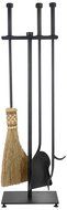 Ironhaus Hand Forged Fireplace Tool Set in Natural Finish, Round Design, 7" L x 32" H x 10" W, Black
