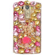 Spritech(TM) Clear Hard Bling Phone Case for LG G Stylo 2 LS775/LG Stylus 2 K520,Handmade Gold Crystal Flower... N40