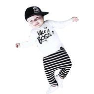 Clothes Set ,BeautyVan Kid Baby Girl Boy Set Clothes Letter Print Long Sleeve Shirt+ Stripe Pant Outfit (12M,...