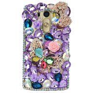 Spritech(TM) Clear Hard Bling Phone Case for LG G Stylo 2 LS775/LG Stylus 2 K520,Handmade Gold Crystal Flower... N46