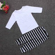 Clothes Set ,BeautyVan Kid Baby Girl Boy Set Clothes Letter Print Long Sleeve Shirt+ Stripe Pant Outfit (12M,... N2