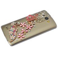 Spritech(TM) Clear Hard Bling Phone Case for LG G Stylo 2 LS775/LG Stylus 2 K520,Handmade Gold Crystal Flower... N54