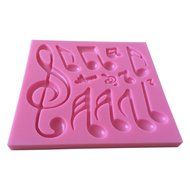 LYNCH Different Music Note Shape Silicone Fondant Mold Bakeware DIY Cake Tools,Pink N2