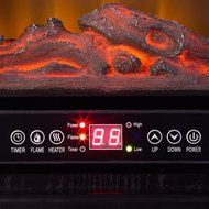 Della Portable Electric Fireplace Stove Flame Heater w/ Remote Control, 1500-Watt, Black N6