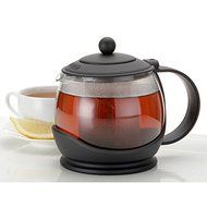 Borosilicate Glass with Durable Plastic Frame Prosperity Teapot, 5 Cups Capacity, Black