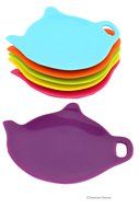 Set of 6 Assorted Color Silicone Teapot Teabag Holder Tea Bag Plate