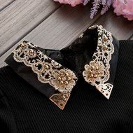 Spritech(TM) Fashion Women Thicken Basic Warm Crystal Pearl Doll Collar Long Puff Sleeve Slim Fit Velvet Sweater... N22