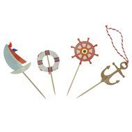 Bilipala 24Pcs Nautical Theme Cupcake Toppers Food Fruit Picks for Decoration N3