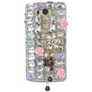 Spritech(TM) Bling Phone Case For LG K7/LG Tribute 5,3D Handmade Silver Crystal Flower Pendant Accessary Design... N7