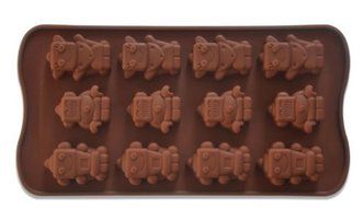 TANGCHU Silicone Robot Shape Chocolate Mold Jelly Pudding Mold 8.26*4.13inch Brown