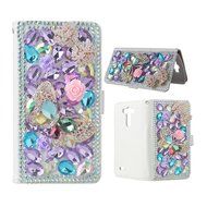 Spritech(TM) PU Leather Bling Phone Case for Samsung Galaxy Grand Prime G530 2015 Edition,Handmade Purple Crystal... N22