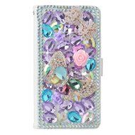 Spritech(TM) PU Leather Bling Phone Case for Samsung Galaxy Grand Prime G530 2015 Edition,Handmade Purple Crystal... N23