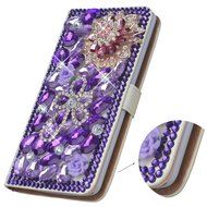 Spritech(TM) PU Leather Bling Phone Case for Samsung Galaxy Grand Prime G530 2015 Edition,Handmade Purple Crystal... N25