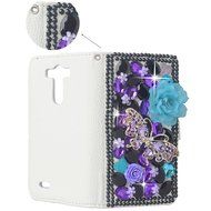 Spritech(TM) PU Leather Bling Phone Case for Samsung Galaxy Grand Prime G530 2015 Edition,Handmade Purple Crystal... N27