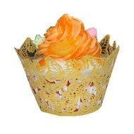 Derker 50 Pcs Laser Cut Cupcake Collars Butterfly Cupcake Wrappers Wraps Wedding Birthday Baby Shower Party Cupcake... N3