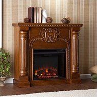 Pemberly Row Electric Fireplace in Salem Antique Oak