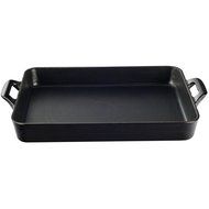 La Cuisine 3 Qt Enameled Shallow Cast Iron Roasting Pan, Black