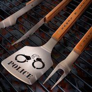 SPORTULA PRODUCTS 7017730 Sportula 3Piece Stainless Steel BBQ Set, Police N2