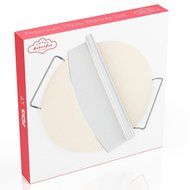 BakeitFun Premium Pizza Baking Set | 13" Ceramic Baking Stone with Chrome Plated Rack and Mezzaluna | Makes a... N2