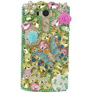 Spritech(TM) Clear Hard Bling Phone Case for LG G Stylo 2 LS775/LG Stylus 2 K520,Handmade Gold Crystal Flower... N58