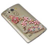 Spritech(TM) Clear Hard Bling Phone Case for LG G Stylo 2 LS775/LG Stylus 2 K520,Handmade Gold Crystal Flower... N63