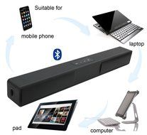 Wooden Mini TV Soundbar, LONPOO 800B 20W Bluetooth Sound bar Subwoofer with Touch Pannel USB AUX(Black)