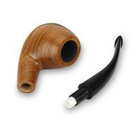 Scotte(TM) Lobular green sandalwood tobacco pipe with (stand+scraper+filter element+pouch+gift box) accessories... N7