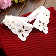 Spritech(TM) Fashion Women Thicken Basic Warm Crystal Pearl Doll Collar Long Puff Sleeve Slim Fit Velvet Sweater... N25