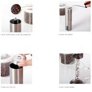 OFKP&reg; Manual Stainless Coffee Grinder - Best Hand Coffee Bean Mill - Aeropress Compatible N3