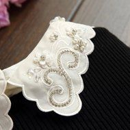 Spritech(TM) Fashion Women Thicken Basic Warm Crystal Pearl Doll Collar Long Puff Sleeve Slim Fit Velvet Sweater... N31