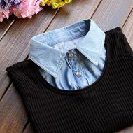 Spritech(TM) Fashion Women Thicken Basic Warm Crystal Pearl Doll Collar Long Puff Sleeve Slim Fit Velvet Sweater... N32