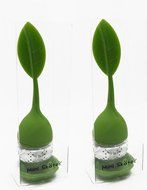 Mini Skater 2 PCS Tea Infuser Leaf Strainer Handle with Steel Ball Silicone Leaf Lid (Rose) N2