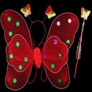 KAKA(TM) Angel Butterfly Fairy 4-pcs Set Children Cosplay Performance Show Costume Props - Blue N5