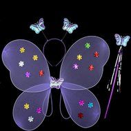 KAKA(TM) Angel Butterfly Fairy 4-pcs Set Children Cosplay Performance Show Costume Props - Blue N6