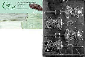 Cybrtrayd W008 Bell Lolly Chocolate Candy Mold with Exclusive Cybrtrayd Copyrighted Chocolate Molding Instructions