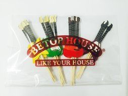 Betop House Set of 24 Pieces Guitar Themed Decorative Cupcake Topper for Music Party