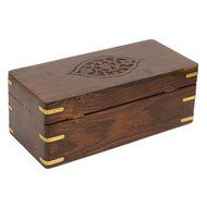 Rusticity Wood Tea Bag / Spice Storage Box with Lid and 9 pockets | Handmade | (9x6 in) N3