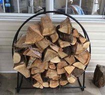 Round Fireplace Firewood Log Holder Hoop Rack - NIB